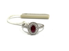 Anello halo Tramontano Gioielli rubino 0.80 ct diamanti 0.50 ct in oro 18 kt