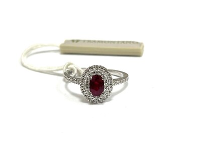 Anello halo Tramontano Gioielli rubino ct diamanti ct in