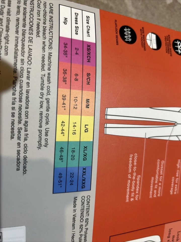 全新 2 对 Climate Right CUDDLDUDS CUDDL DUDS 黑色保暖紧身裤 女式 S — 第 4/4 张图片