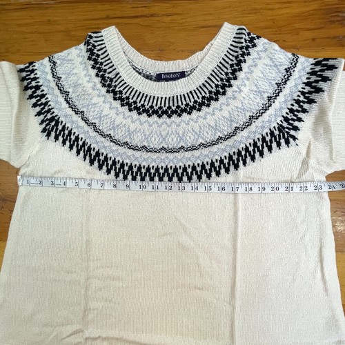 NEW Roamans Womens Sweater Top Ivory Nordic Boat Neck Pullover Plus Size 18/20 L - Picture 5 of 9