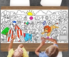 Carnival Coloring Page, Custom Giant Birthday Sheet, Jumbo Coloring Book Page