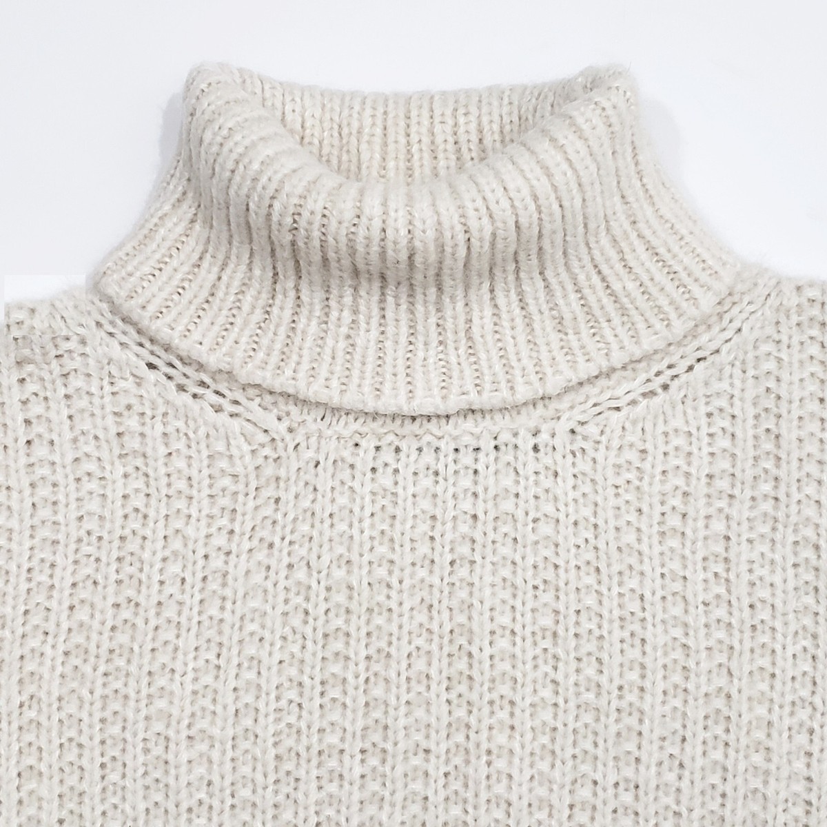 GUCCI 766263XKDJA Cashmere Silk Turtleneck Sweater Rib Knit