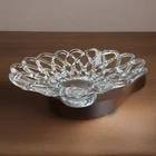 Large Murano Style Lattice Art Glass Web Centerpiece Bowl Hand Blown Glass