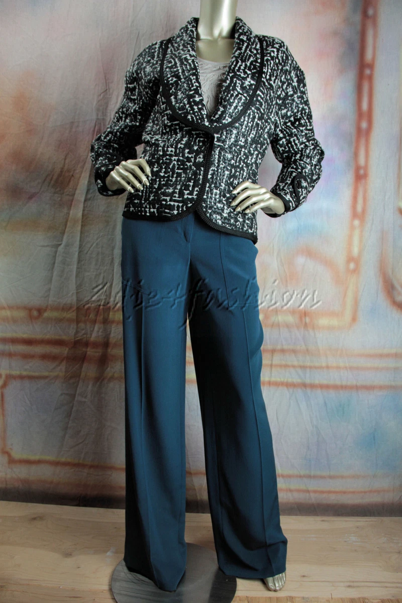 $2995 New RENA LANGE Black Off White Embroidered Over Sized Jacket 10 40 |  eBay