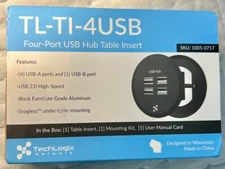 TechLogix Network - Four Port USB Hub Table Insert , TL-TI-4USB …NIB