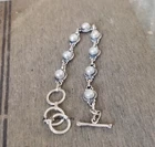 Pearl Bracelet 925 Solid Sterling Silver Round white Gemstone Bracelet SK1304