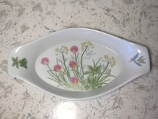 Shafford Herbs  Spices Porcelain Baking Dish 12.5" long green pink