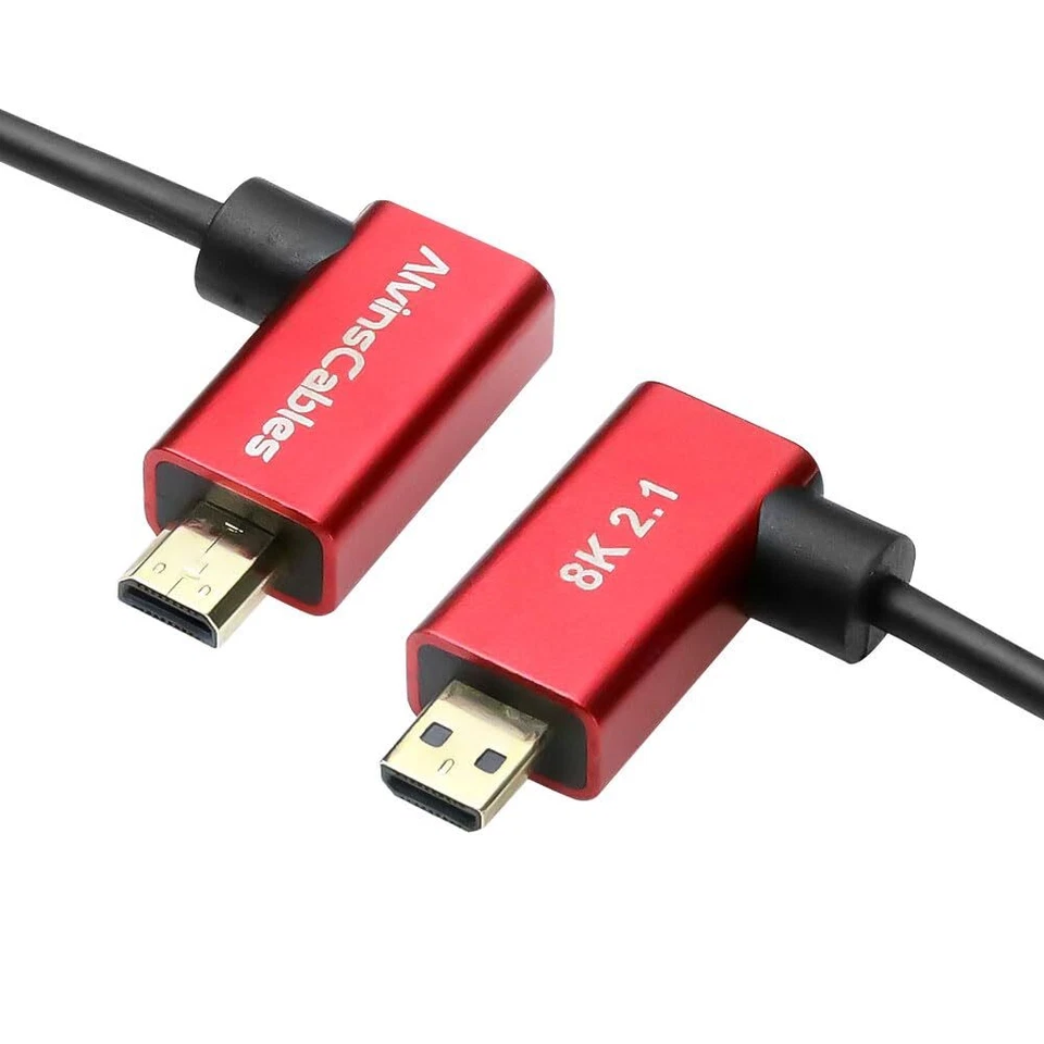 8K 2.1 Micro HDMI Right Angle to HDMI Ultra-Thin Coiled Cable for Atomos Ninja V - Image 3 of 4