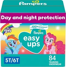Pampers Easy Ups Girls' Disposable Training Underwear - 5T - 6T, 84 Count