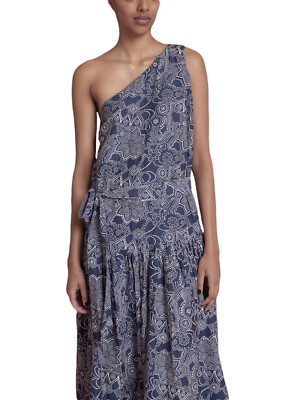 Roberta Roller Rabbit Damen Dihn Diti Langes Kleid Klein Indigo