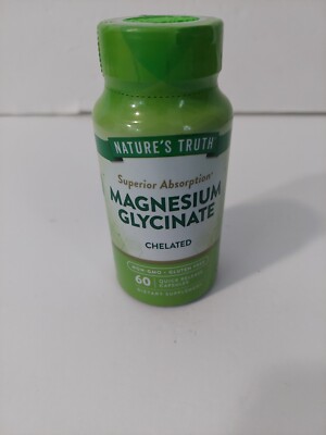Nature's Truth Superior Absorption Magnesium Glycinate Chelated 60 Caps Exp03/27