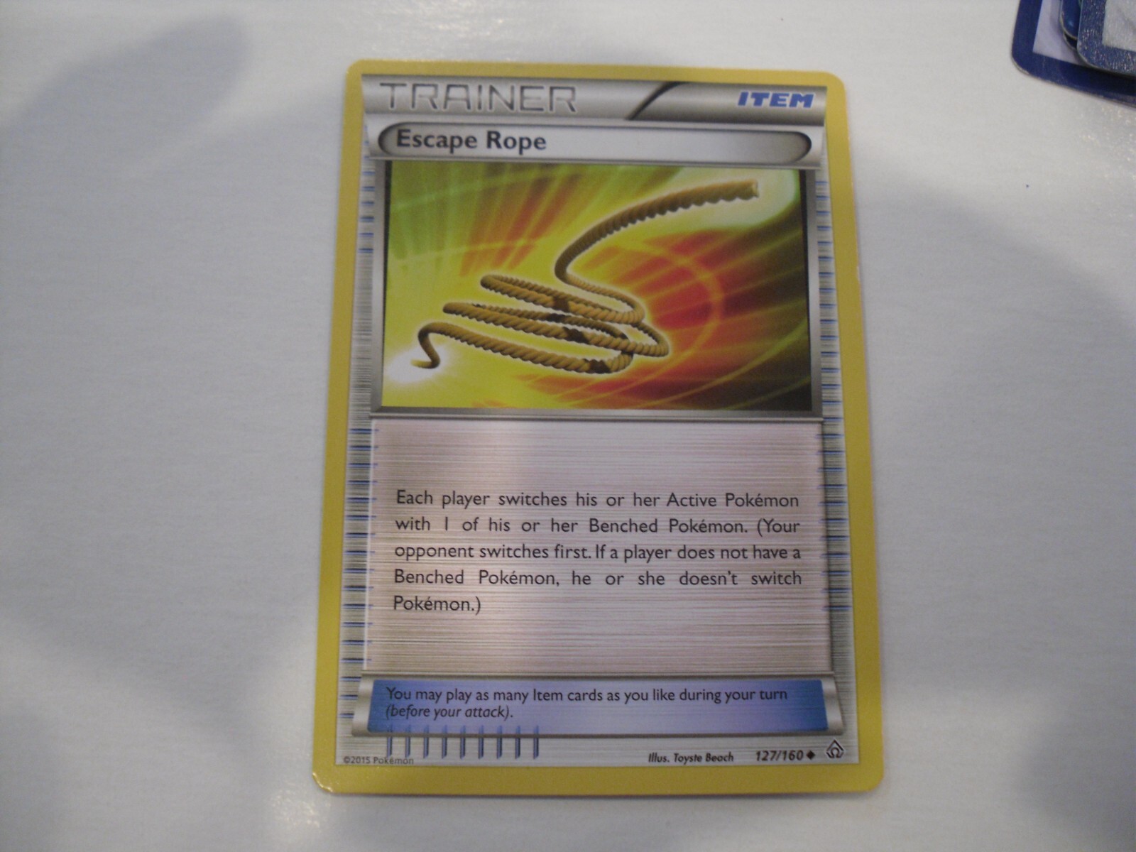 2015 Escape Rope 127/160 TRAINER POKEMON Trading Card