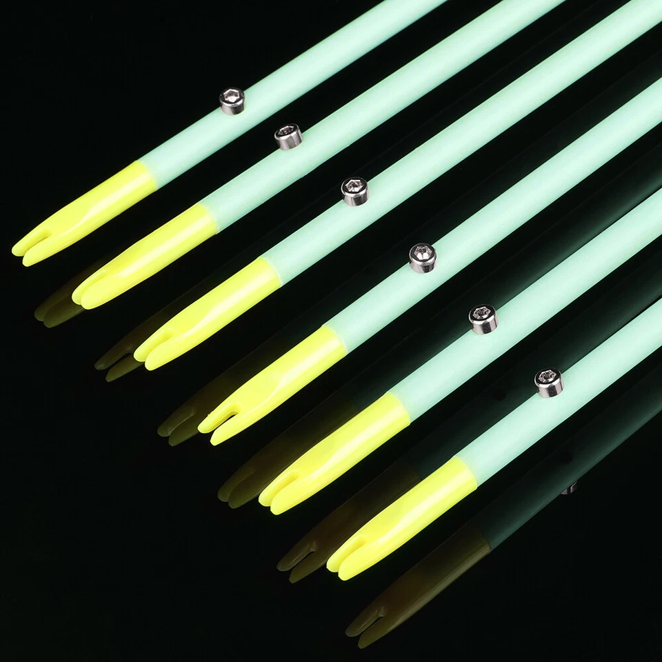 Flechas de pesca arco 34" brilho noturno cabeças largas fibra de vidro maciça arco pesca caça - Imagem 3 de 4