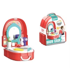 pretend play baby care bathtub toys set with backpack portable storage - kid toy