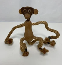 Kay Bojesen Rope Monkey Danish Wooden Poseable Figure Zoo Line Mid Century