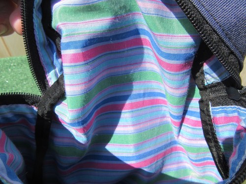 Vintage Kate Spade Multi Color Striped Canvas Mini Backpack Bag - Picture 6 of 6