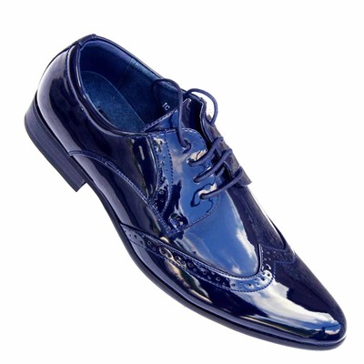 SCARPE UOMO CLASSICHE ELEGANTI BLU VERNICE CERIMONIA 45 44 43 42 41 40 39 C  | eBay