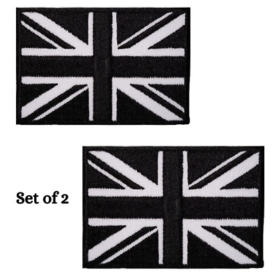 Custom Name British Flag Patch, Personalised Tactical Patch, Black & White UK Flag Embroidered Appliques, Union Jack Patches - Sew In / 5.2x6 Cm - Foto 6