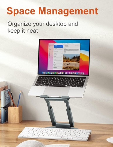 Flexible Gray Laptop Stand with Telescopic Feature & Wide Compatibility (10-17") - Picture 10 of 11