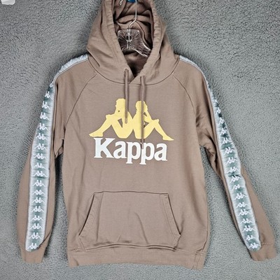 Kappa Hoodie Mens M Graphic Kangaroo Pocket Raglan Sleeve Tape Logo Pullover