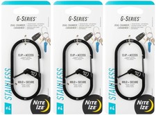 Nite Ize G-Series Dual Chamber Carabiner 4 - Black 3-Pack 
