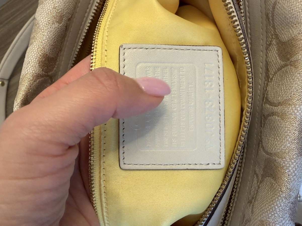 ユウ Coach Beige Satchel Top Handle Bag Gold Turn Lock Y2K | eBay