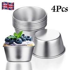 4pcs Cupcake Muffin Quiche Individual Mould Round Baking Pan Pie Oven Tray Tart