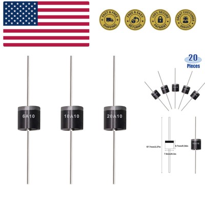 Lead-Free 20 Pcs Rectifier Diodes: 6A, 10A, 20A Perfect for High Voltage Needs