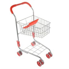 Carro de compras de juego simulado para niños pequeños ruedas delanteras pivotantes carro de comestibles