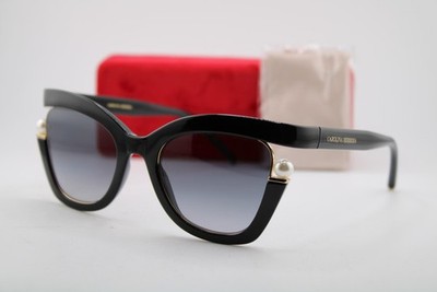 NEW CAROLINA HERRERA CH 0002/S 8079O BLACK GOLD PEARL AUTHENTIC SUNGLASSES 53-21