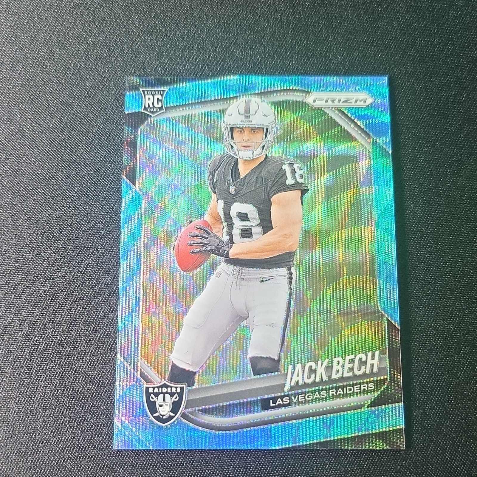 Panini 2025 Prizm Football Jack Bech Raiders Rookie Blue Wave Prizm #346 /230