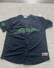 Slander Męska koszulka baseballowa z szyciem Rozmiar Lg RZADKA EDM Muzyka Rave