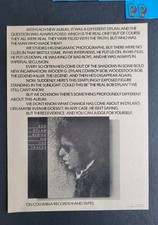 Bob Dylan Blood On The Tracks Album Promo Print Advertisement 1975
