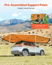 270 Degree Awning, 133 sq.ft Passenger Side Vehicle Awning, Waterproof UV50 Car
