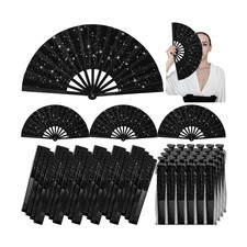 24 Pcs Large Folding Hand Fans for Line Dancing, Boots on The Ground Fan with...