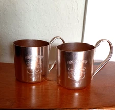 Smirnoff Moscow Mule Mugs Set of 2 Made in Hong Kong Copper/Aluminum 3"