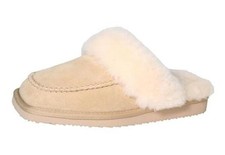 Womens Genuine Leather Slippers, Indoor/Outdoor House Shoes 11 Taupe