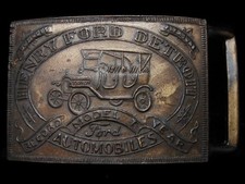 LC09121 VINTAGE 1970s HENRY FORD DETROIT - MODEL T CAR AUTO BELT BUCKLE