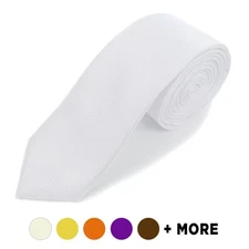 Men's Solid Color Microfiber Poly Woven Slim 2.25 Inch Wide And 57 Inch Long
