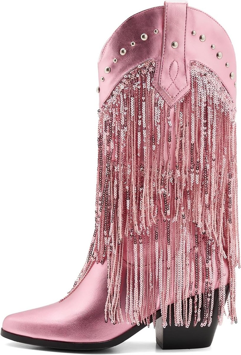 ZXHYZLZ Western Cowboy Boots for Women - Mid Calf