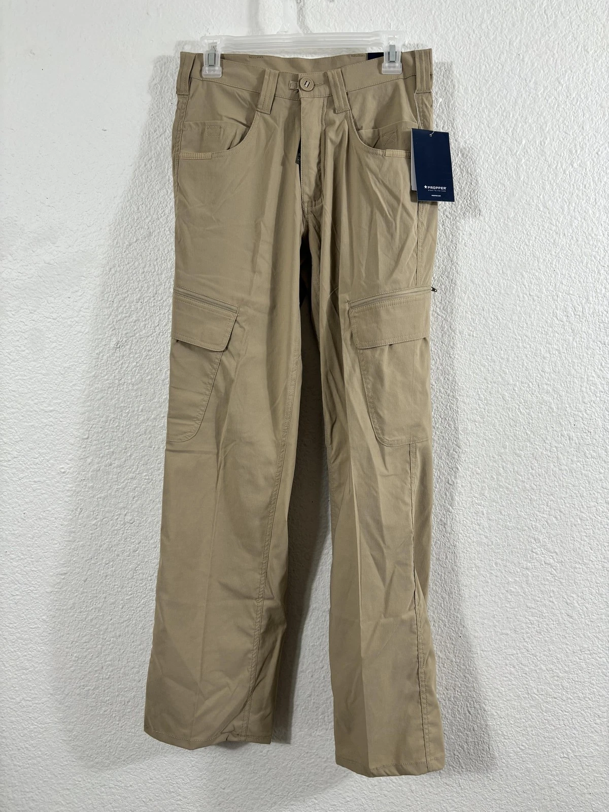 Propper Summerweight Tactical Pants Mens 28x32 Khaki Ripstop UPF 50 Quick Dry