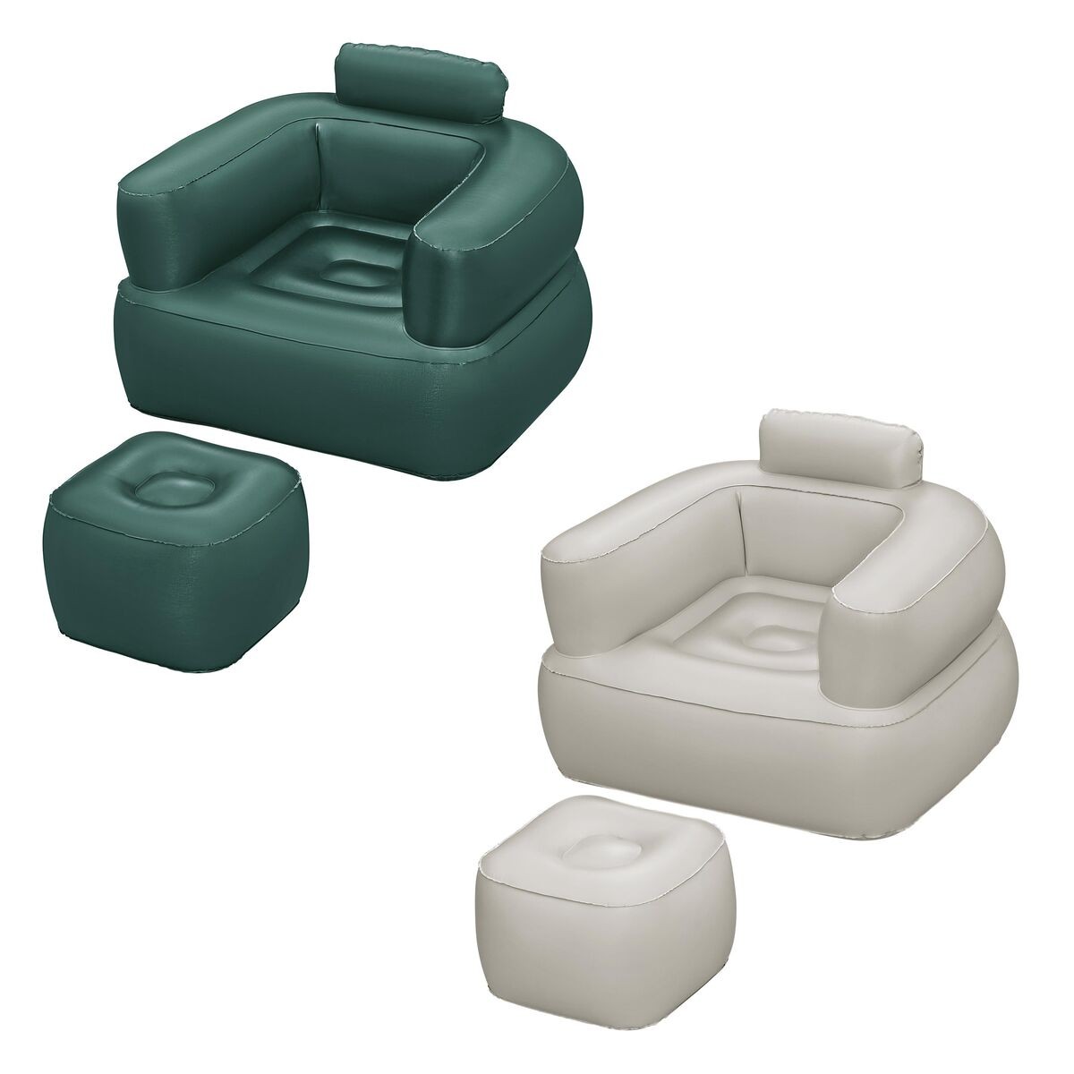 Bestway Sillon Gonfiabile con Reposapiedi Colore Assortito 107x99x80/48x48x36