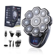 2025 New 9D Head Shavers for Bald Men, 5-in-1 Electric Razor Bawldy Black-siver