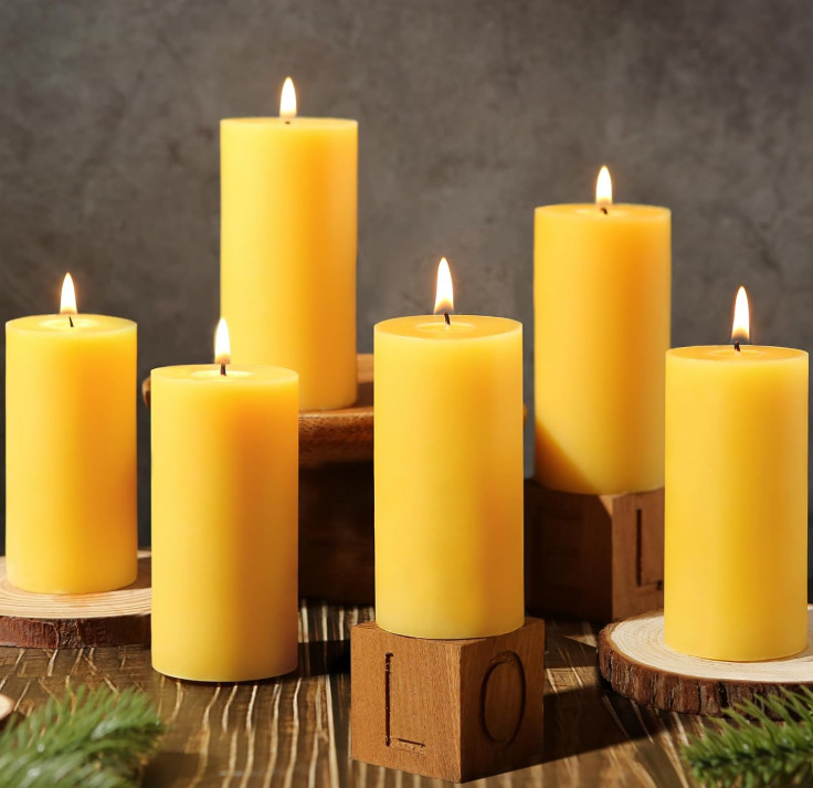 Velas de Cera de Abeja 100% Natural 6 Piezas Sin Aroma Larga