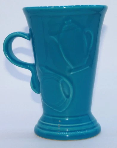 Fiesta Embossed Pedestal Mug Turquoise Fiestaware - Retired