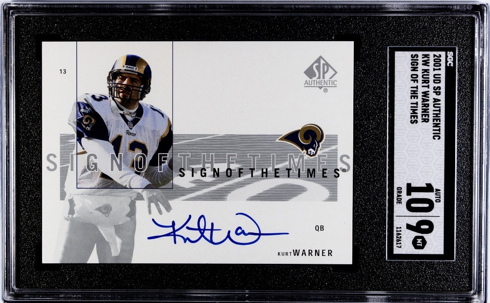 Kurt Warner Autographed Signed Arizona Cardinals 2001 SP AUTHENTIC SIGN OF THE TIMES HOF SGC 9 AUTO 10 ! 