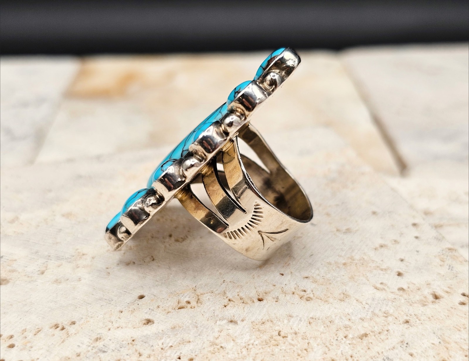 STUNNING LARGE Native American SterlingTurquoise … - image 9