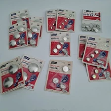 Vtg Lot Of 16 Pkgs Of Prims Solid Brass Button Covers Round Lot "Cover Your Own"