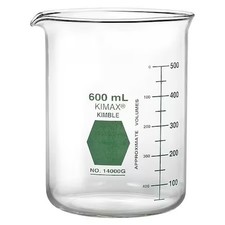 Kimble Chase 14000G-600 Colorware Beaker, Borosilicate Glass, Low Form, 600 Ml