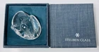 Steuben Glass Crystal Eagle Bird Hand Cooler Paperweight Figurine 2 7/8"